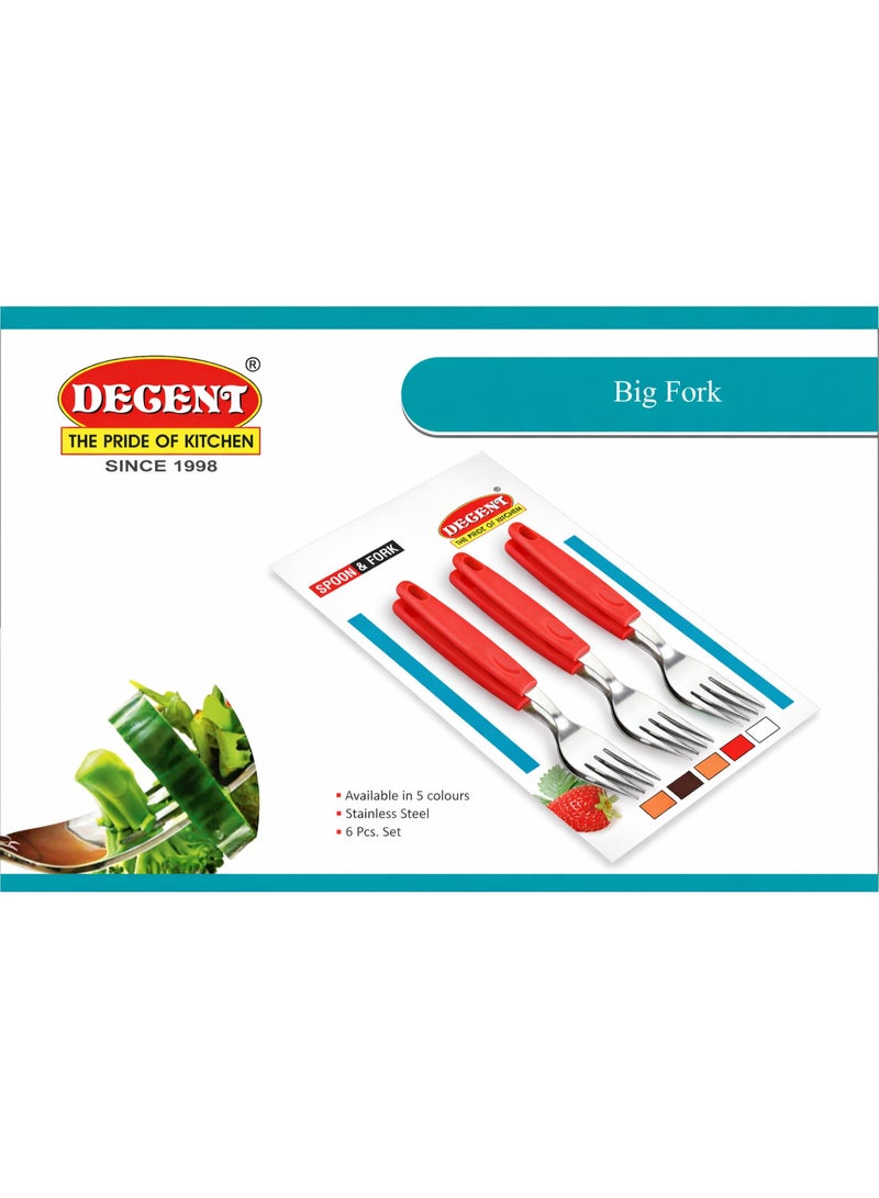 Decent Big Fork Set of 6 | Stainless Steel Forks | Ergonomic Handle | Mirror Finish | Heavy-Duty Table Fork Set For Home, Kitchen, Restaurant, Dishwasher Safe - Image 3